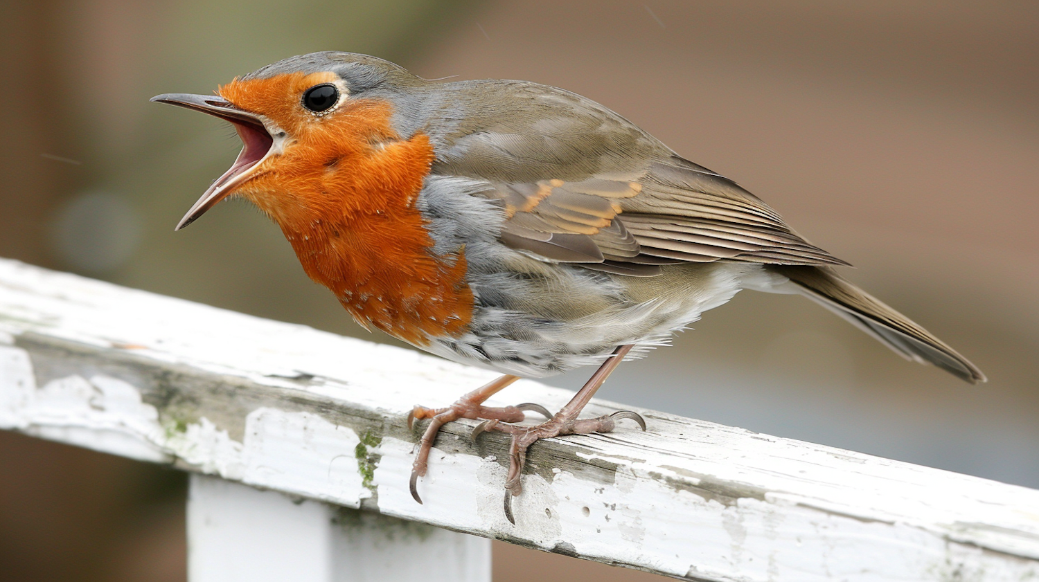 European Robin on Railing