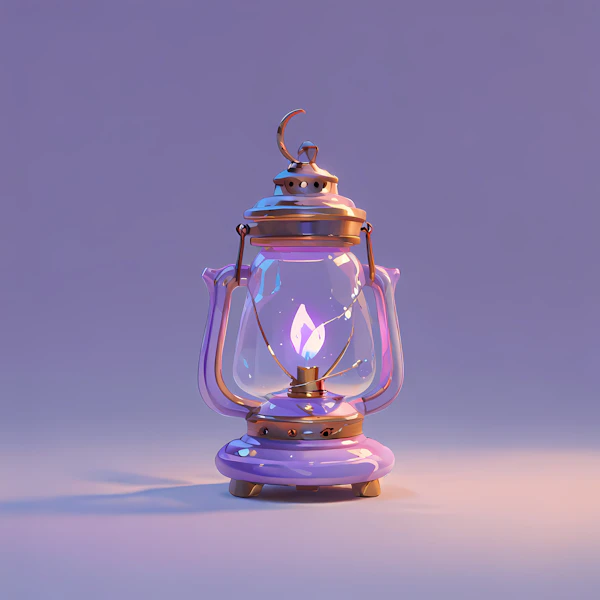 Elegant Lantern with Glowing Flame