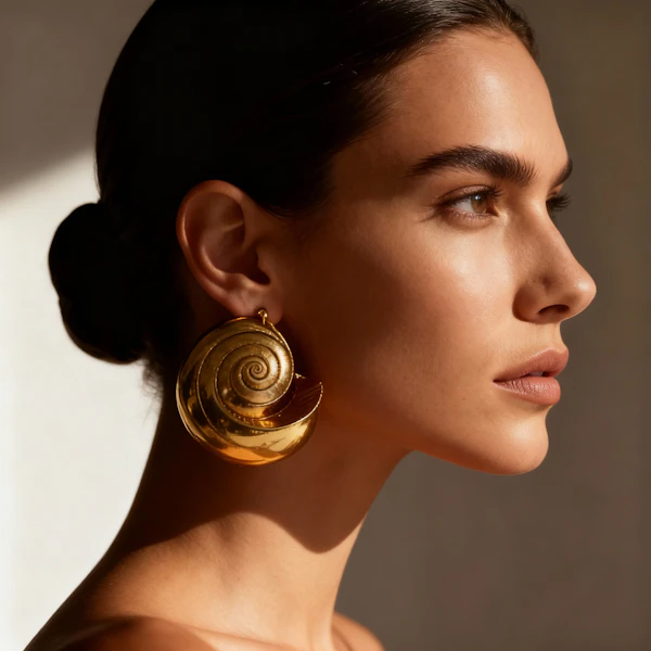 Golden Spiral Earring