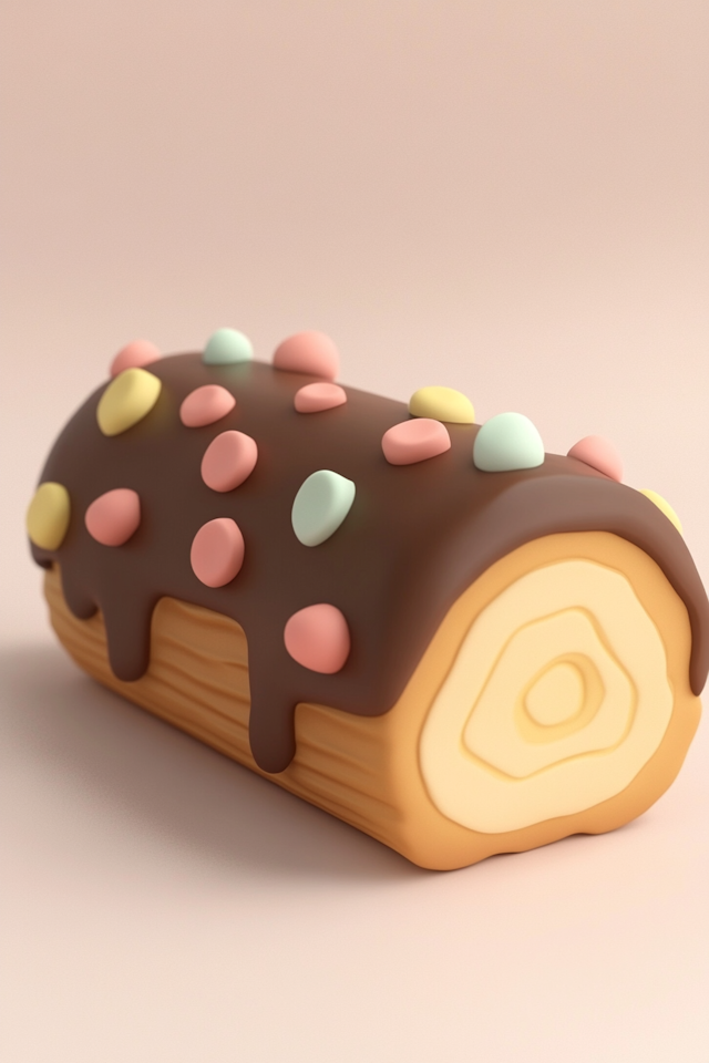 Stylized Swiss Roll Dessert