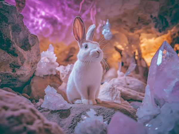 Mystical Rabbit in Crystal Cave