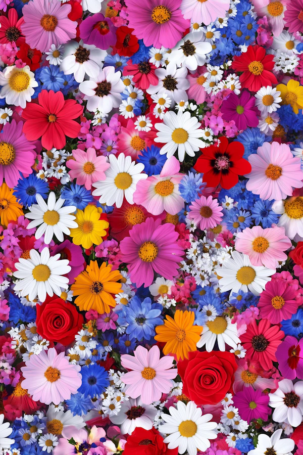 Vibrant Flower Collage