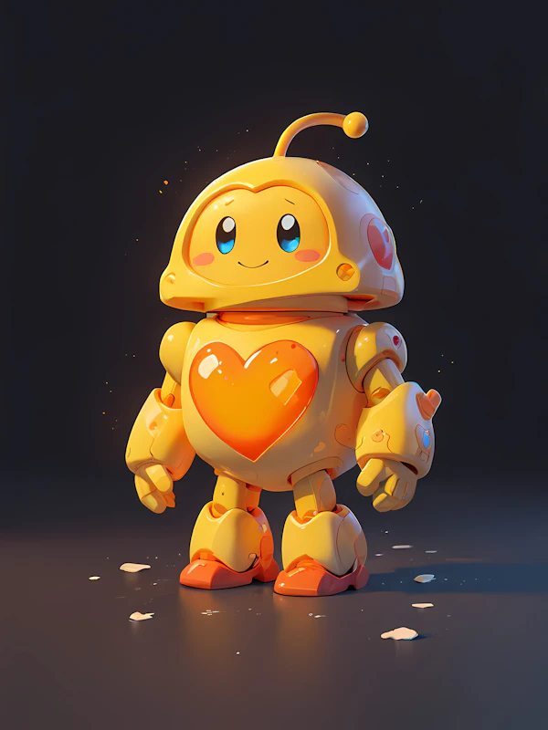 Cartoon Robot with Heart