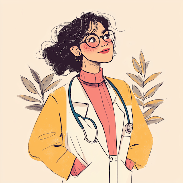 Illustration of Professional Woman in Healthcare