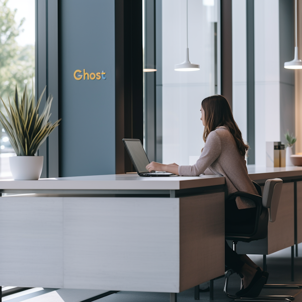 Professional Woman Working at Modern Office Desk