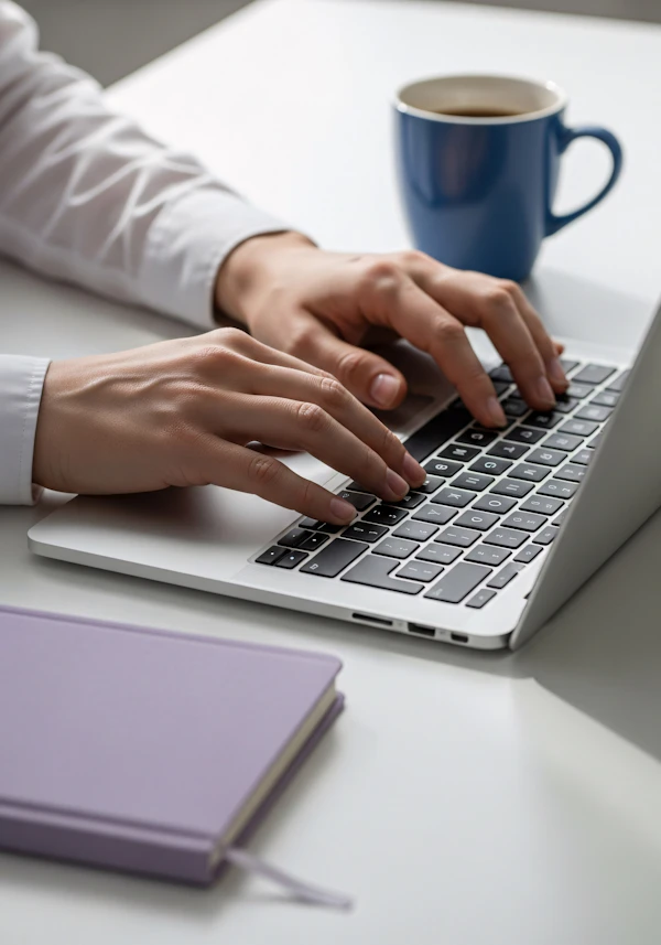Typing on Laptop