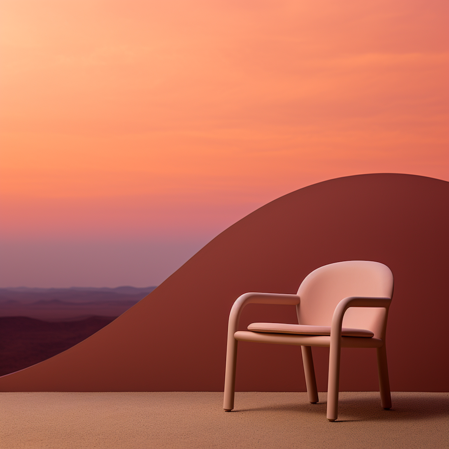 Serenity in Sandstone: Modern Chair Amidst Desert Dunes