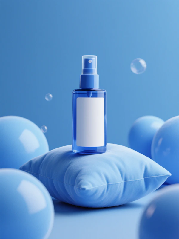 Blue Spray Bottle Scene