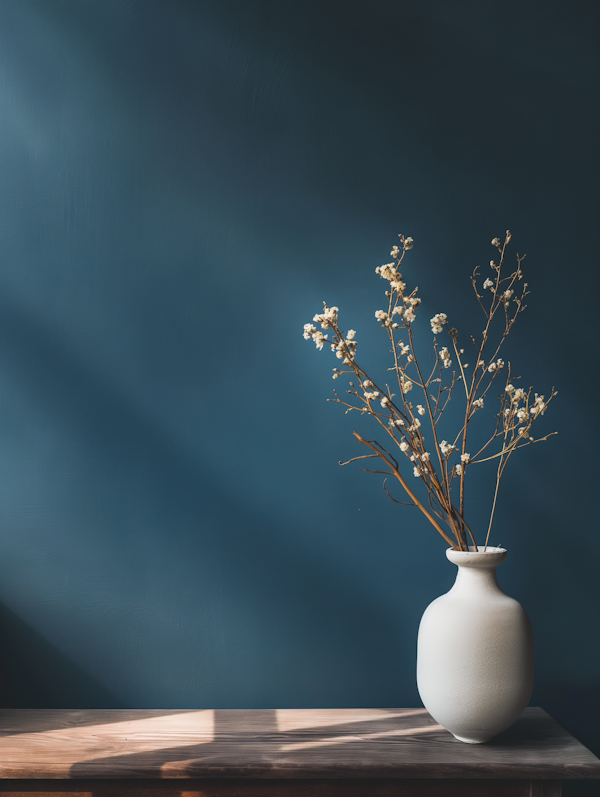 Serene Vase and Blossoms Composition