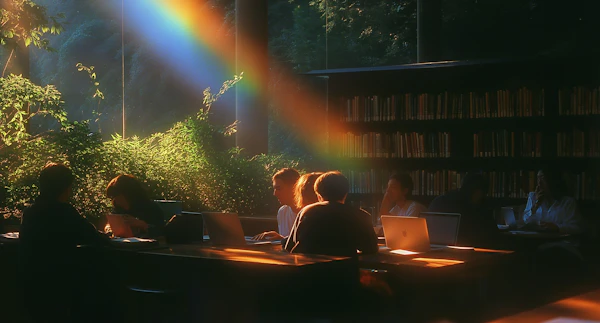 Serene Library Scene