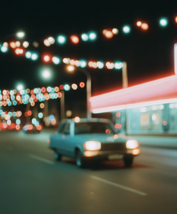 Vintage Car at Night