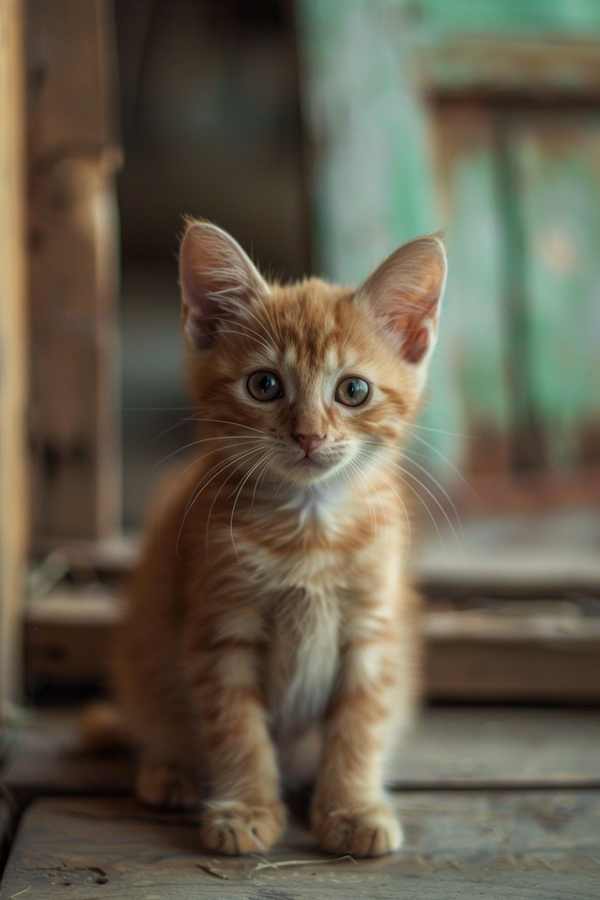 Attentive Orange Tabby Kitten