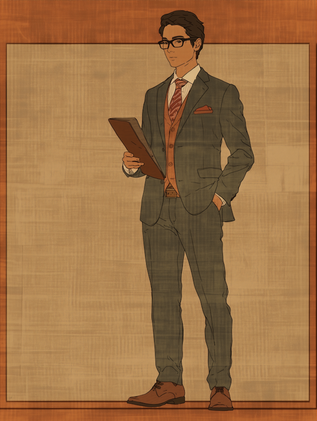 Well-Dressed Man with Clipboard