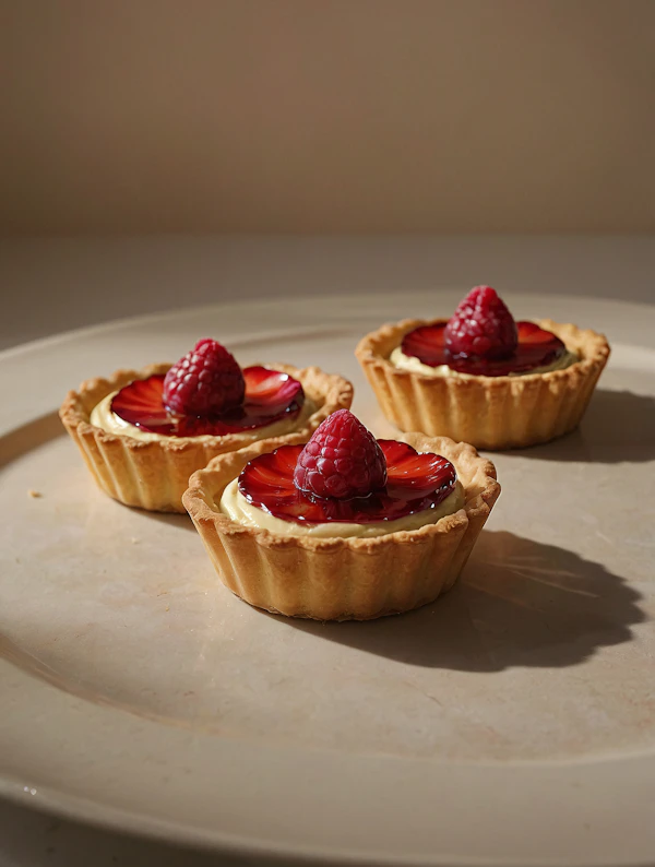 Fruit Tarts on Plate