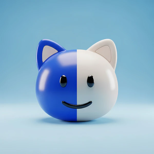 3D Cat Head Render