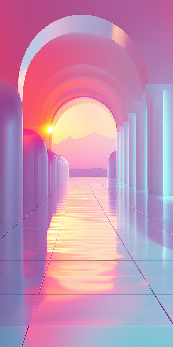 Futuristic Pastel Corridor