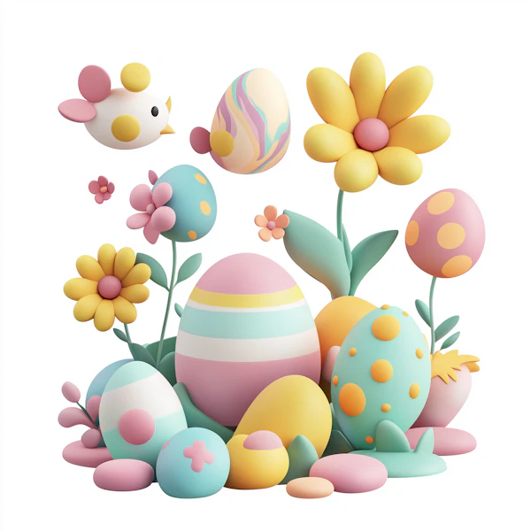 Pastel Easter Scene