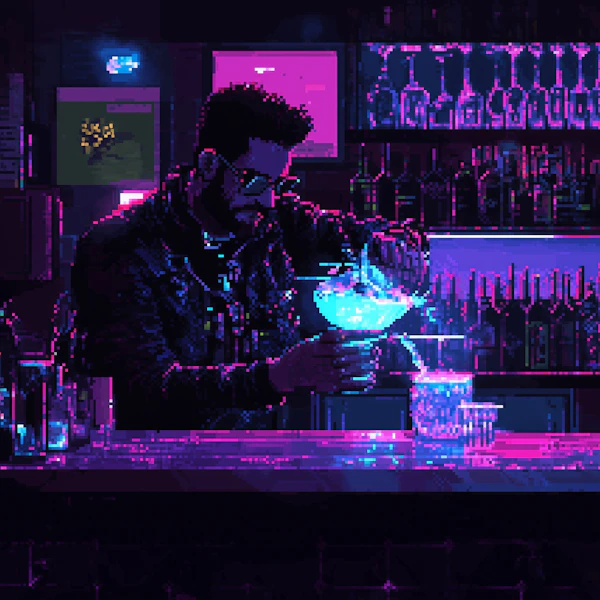 Cyberpunk Bartender Scene
