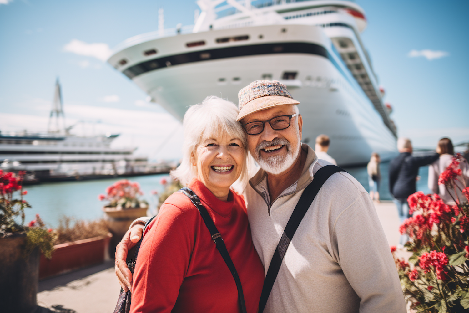 Joyful Senior Couple on Cruise Vacation