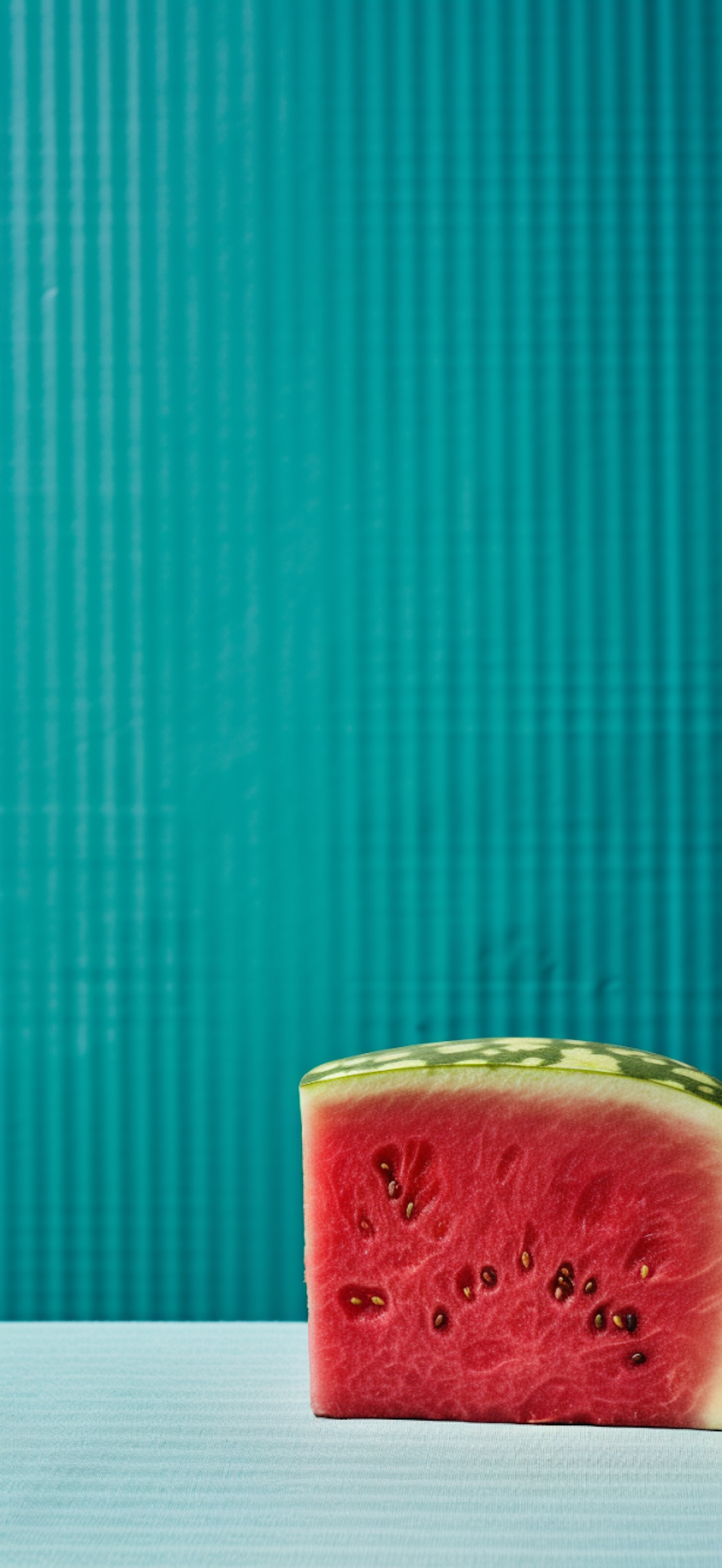Vibrant Watermelon Slice on Textured Teal