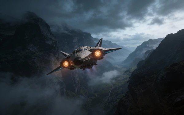 Futuristic Spacecraft Scene