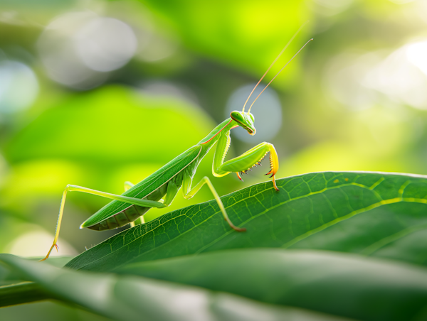 Green Praying Mantis Close-Up