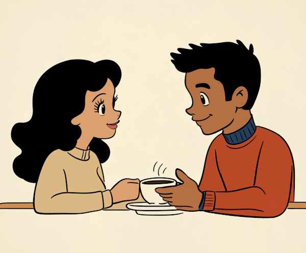 Casual Coffee Chat Illustration