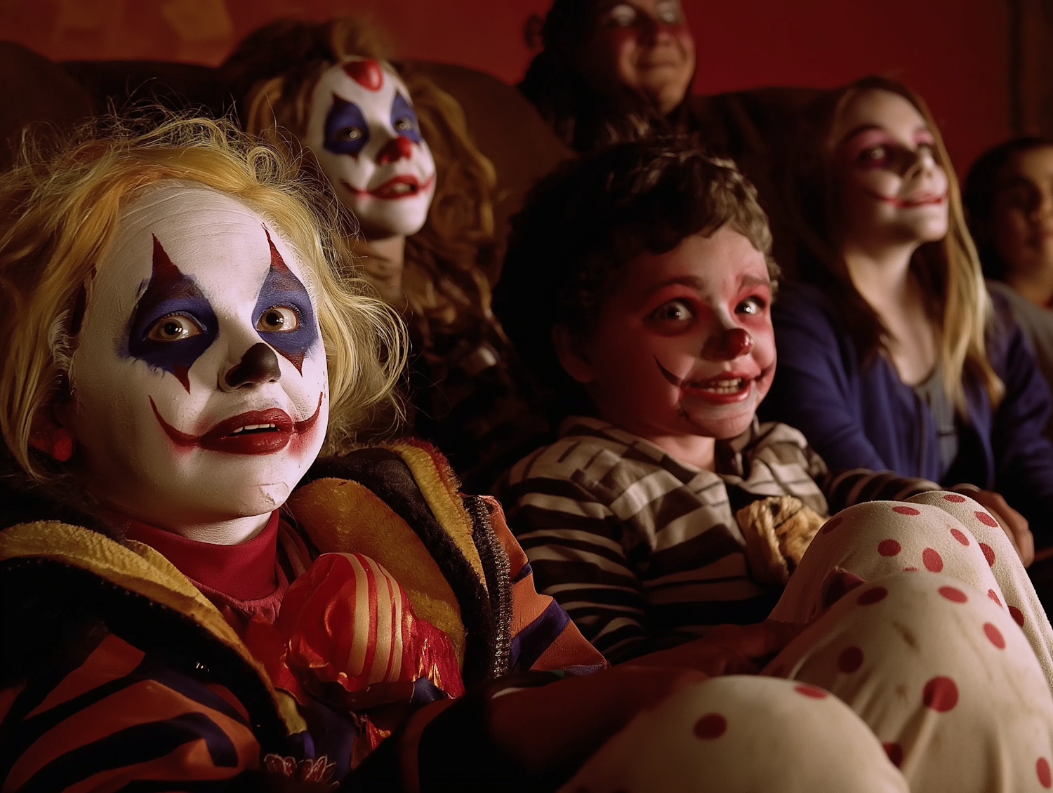 Children with Clown Makeup