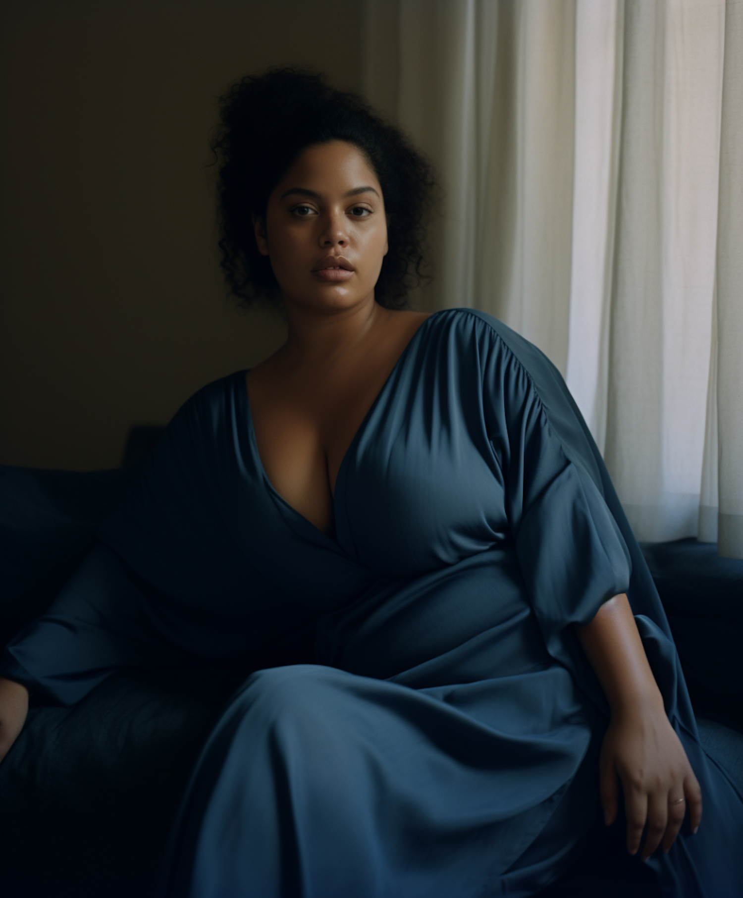 Serene Contemplation in Blue