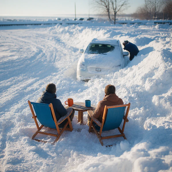 Winter Gathering Scene