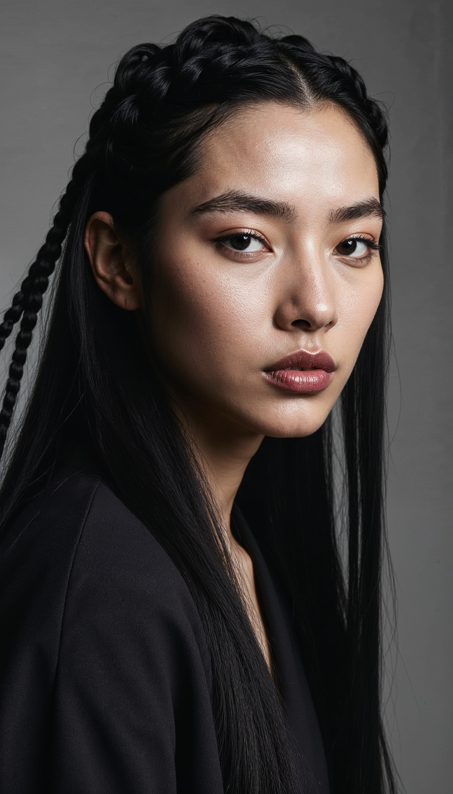 Elegant Woman with Braided Hair