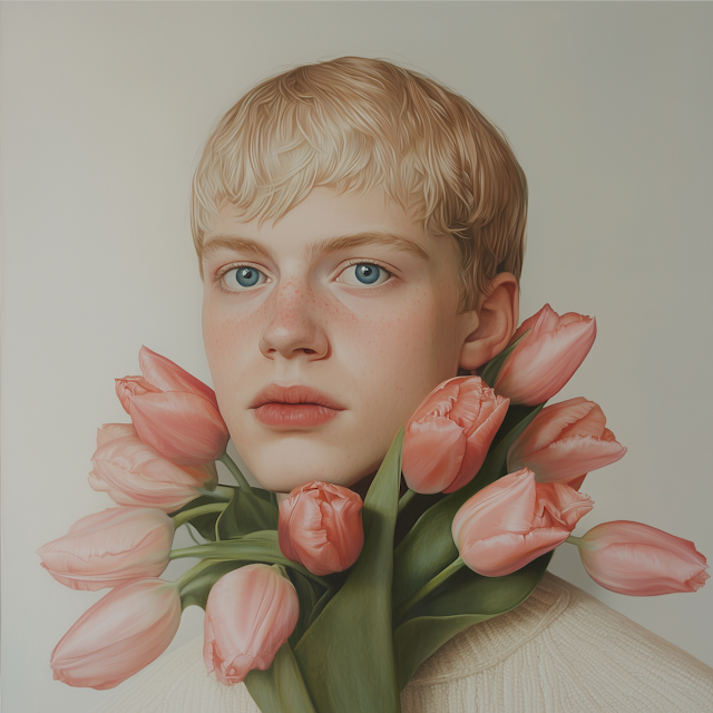 Portrait with Tulips