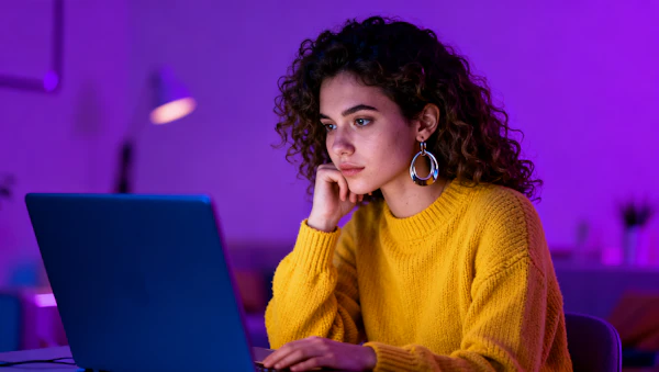 Focused Woman at Desk