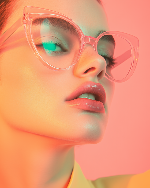 Contemporary Portrait with Pink Glasses