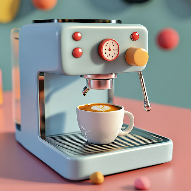 Stylized Espresso Machine Illustration