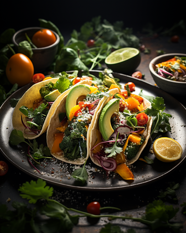 Vibrant Veggie Tacos with Citrus Accents