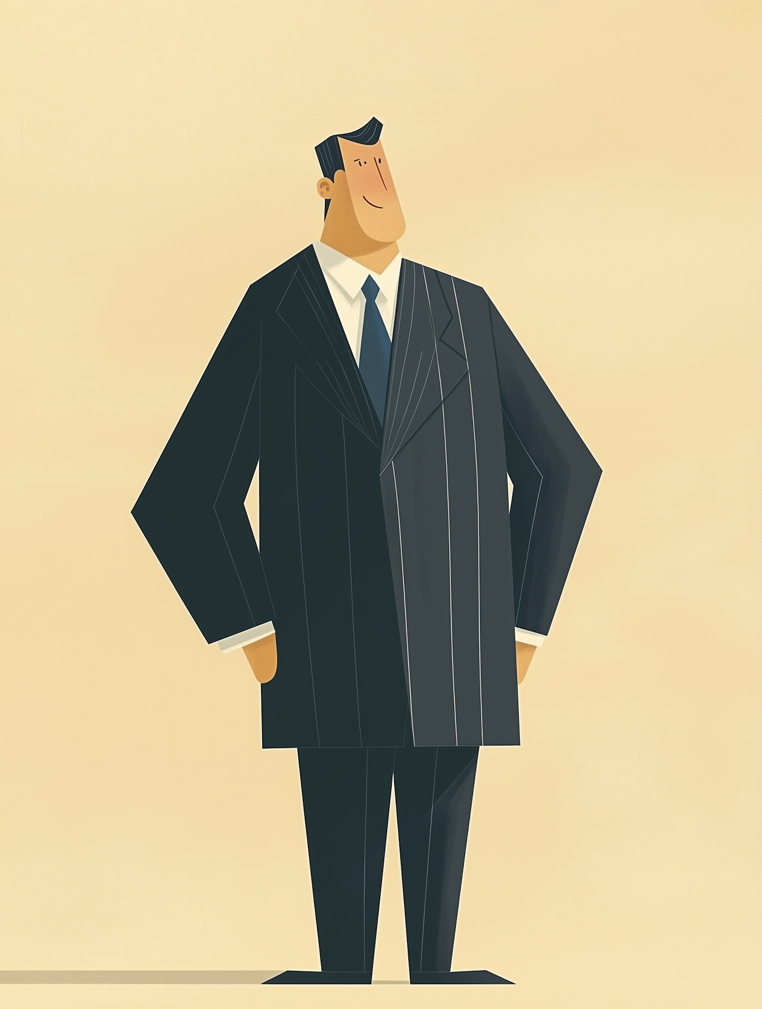 Stylized Illustration of Confident Businessman