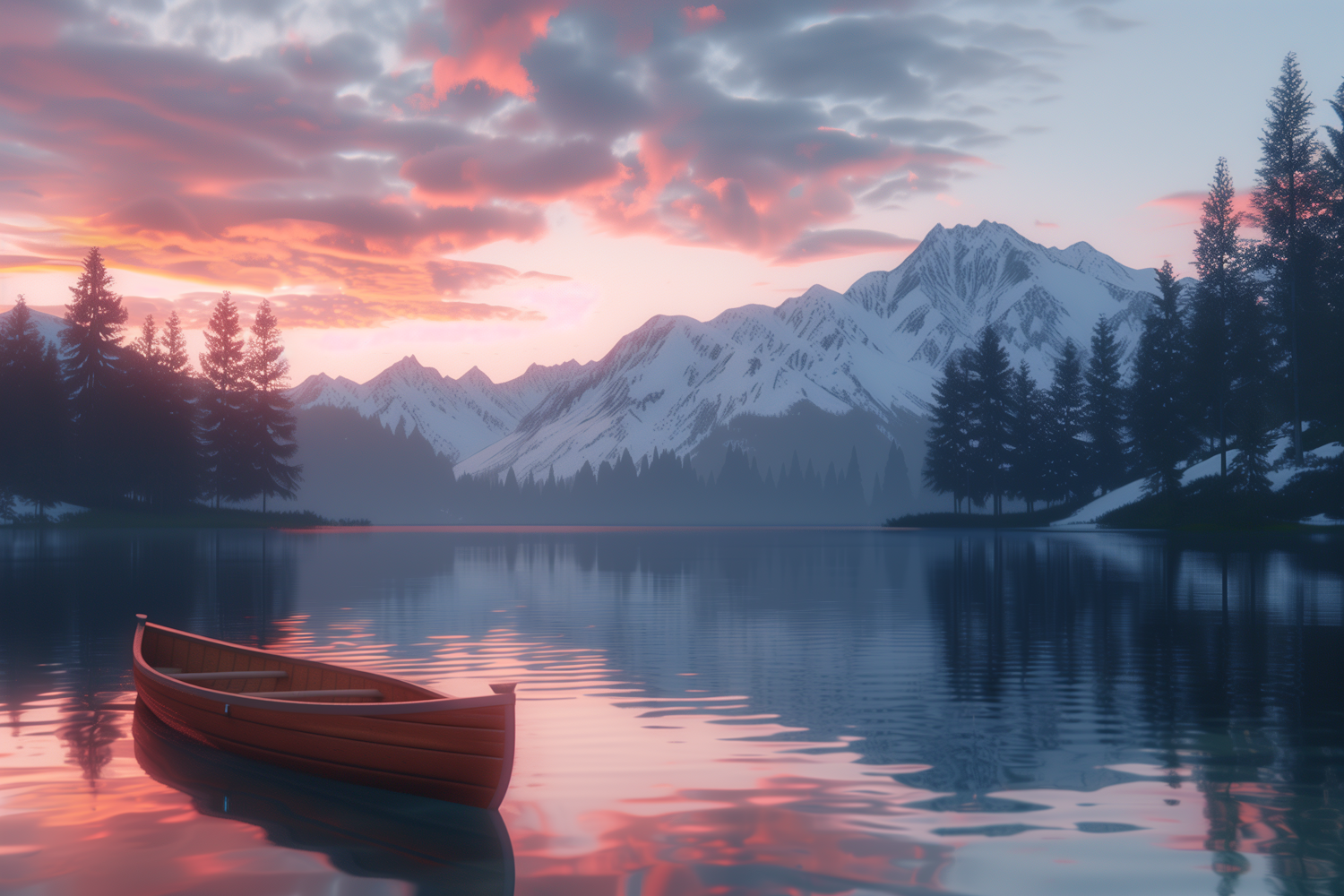 Serene Sunset Lake