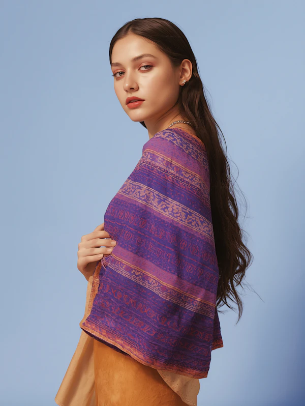 Woman in Vibrant Shawl