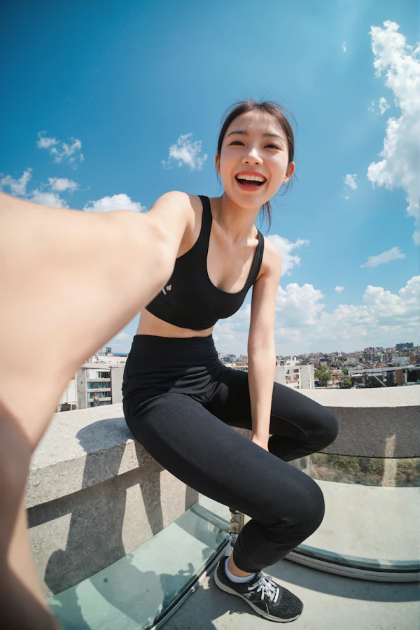 Outdoor Selfie with Cityscape