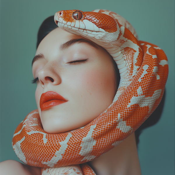 Serene Human with Snake