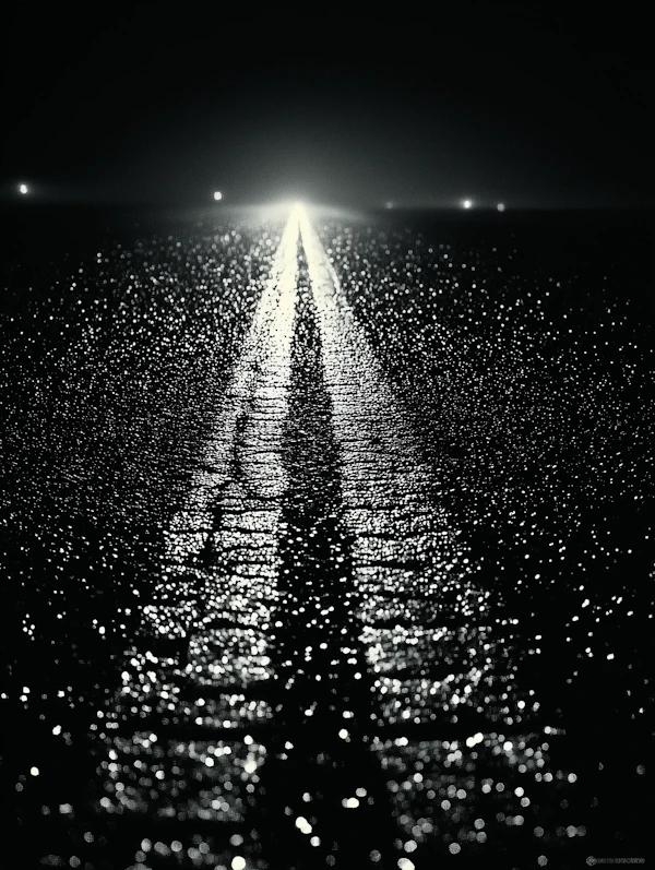 Moody Wet Road Scene