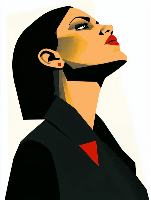 Stylized Woman in Profile