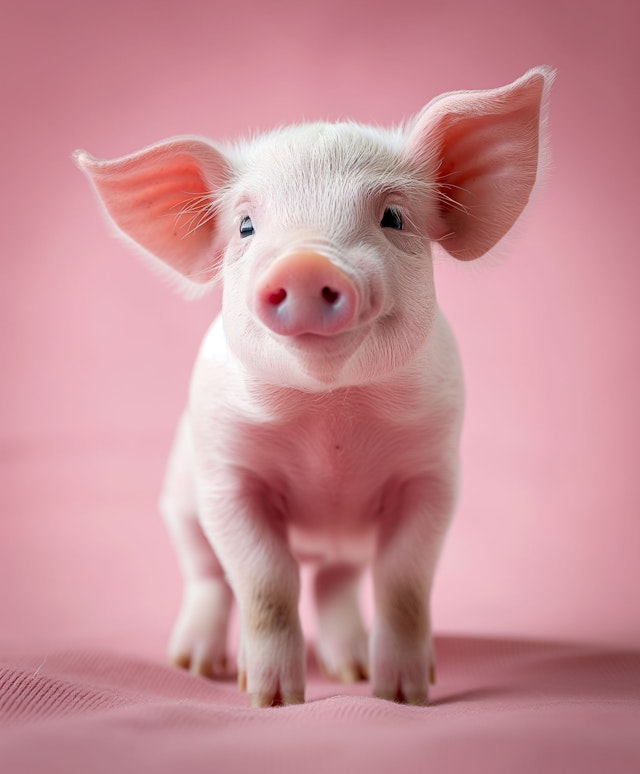 Gentle Pink Piglet