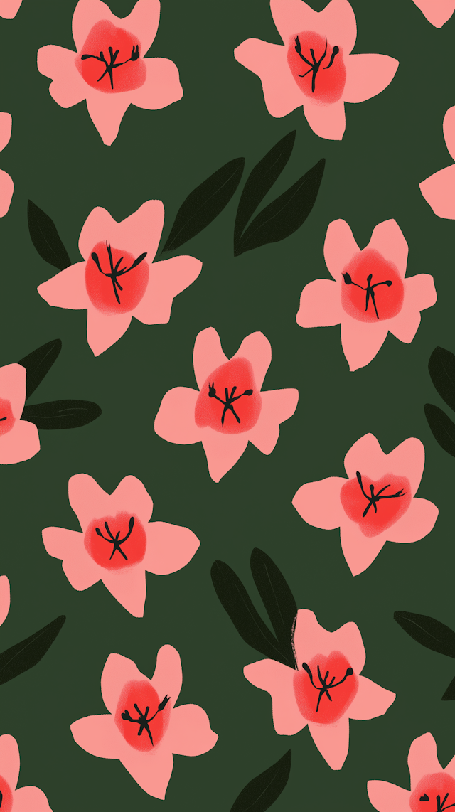 Stylized Pink Flowers Pattern