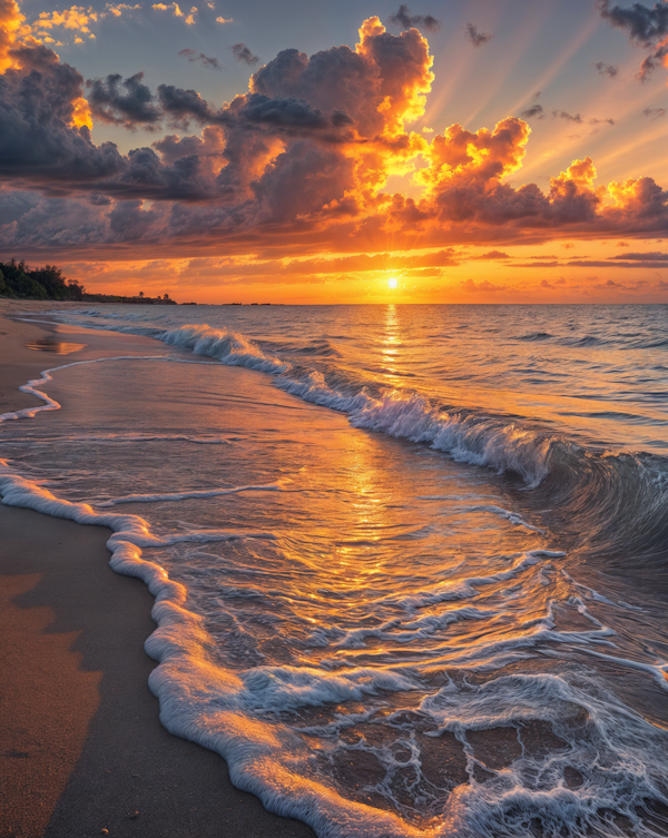 Sunset Solitude on the Beach