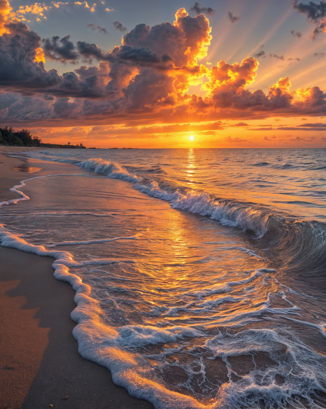 Sunset Solitude on the Beach