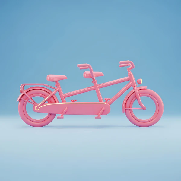 Stylized Tandem Bicycle