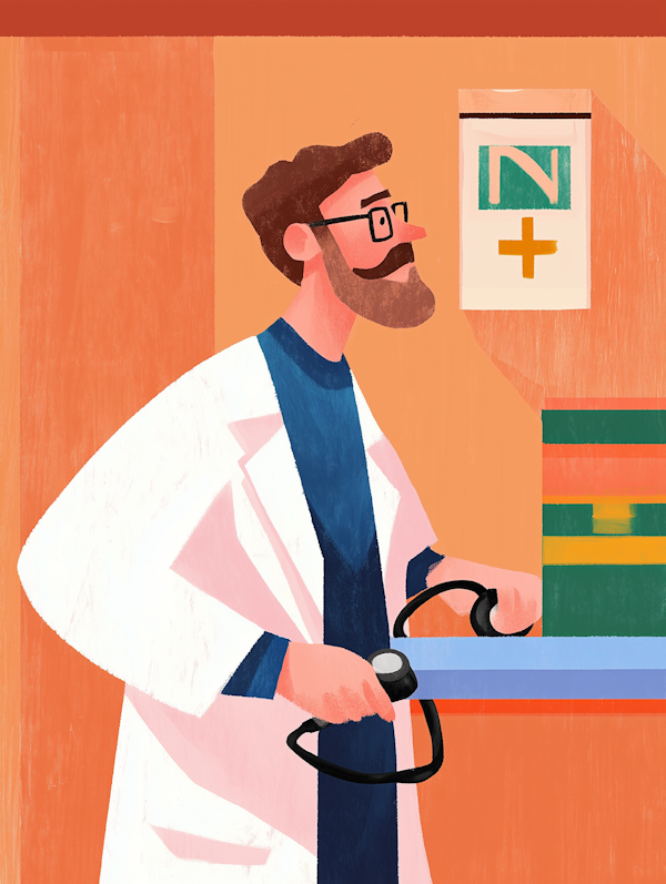 Stylized Healthcare Professional Illustration