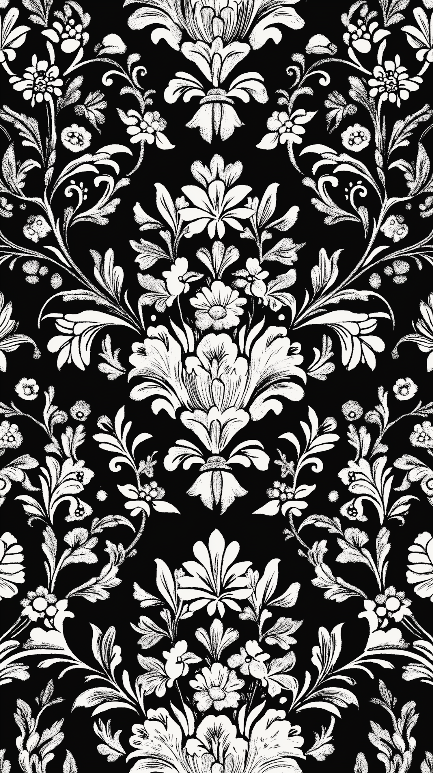 Intricate Black and White Floral Pattern